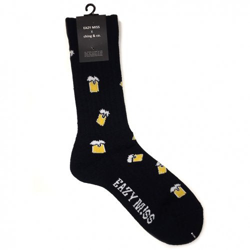 EAZY MISS Beer socks / Black チンアンドコー 靴下 ソックス ching&co. イージーミス