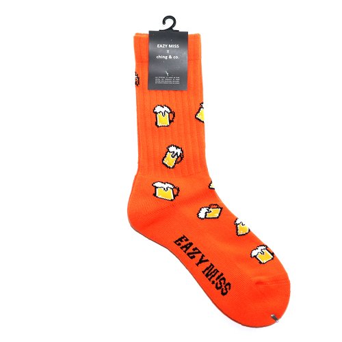 EAZY MISS Beer socks / Orange チンアンドコー 靴下 ソックス ching&co. イージーミス