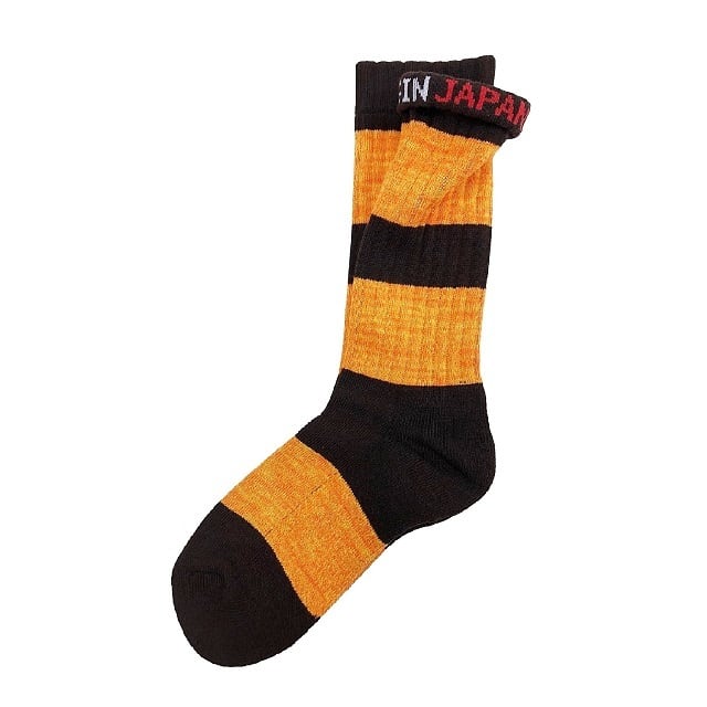 "Mix Border - yellow-" Socks チンアンドコー 靴下 ソックス ching&co.