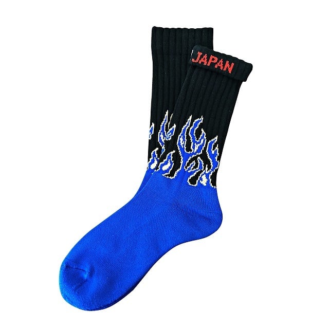 "Fire Burning -blue-" Socks チンアンドコー 靴下 ソックス ching&co.