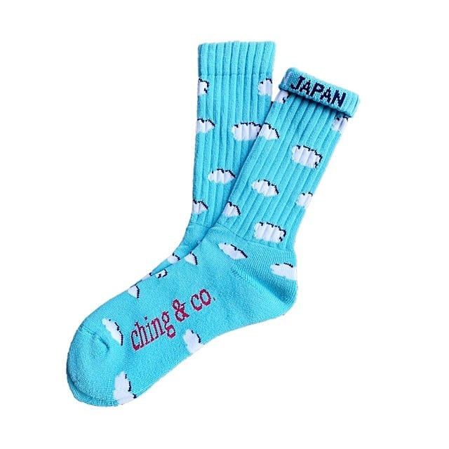 "ひつじ雲 -blue-" Socks チンアンドコー 靴下 ソックス ching&co.