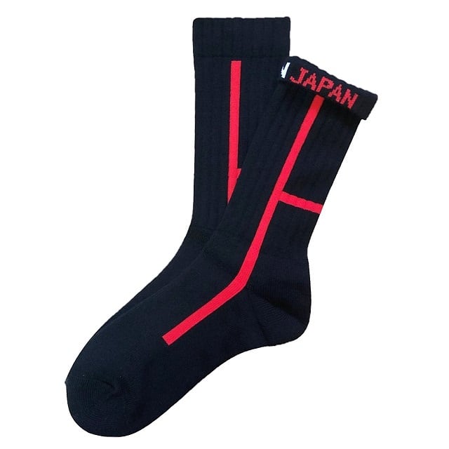 "H-Line -black×red- " Slip-on Socks チンアンドコー 靴下 ソックス ching&co.