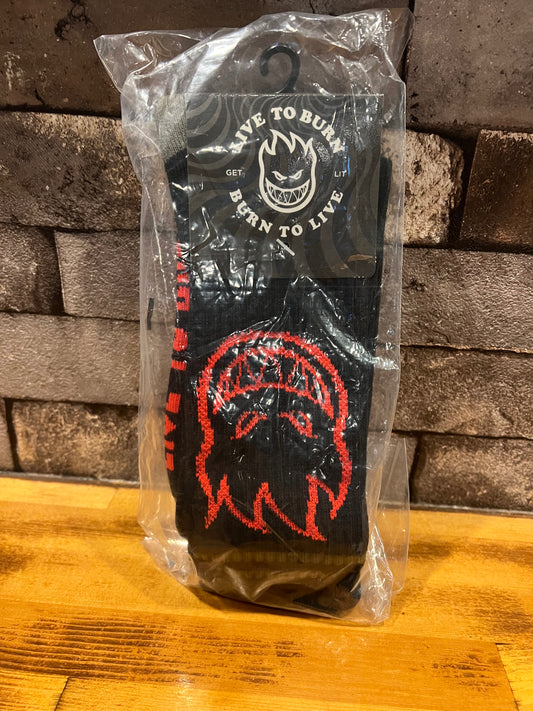 SPIT FIRE SOCKS BLACK/RED