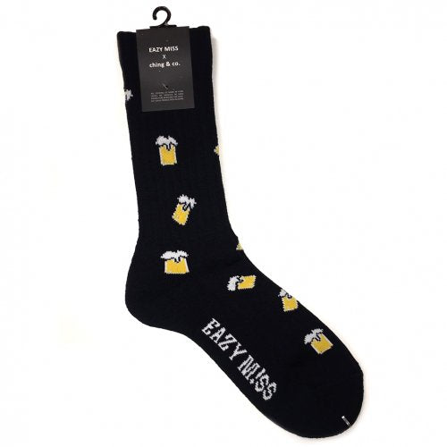 EAZY MISS Beer socks / Black チンアンドコー　靴下　ソックス ching&co. イージーミス