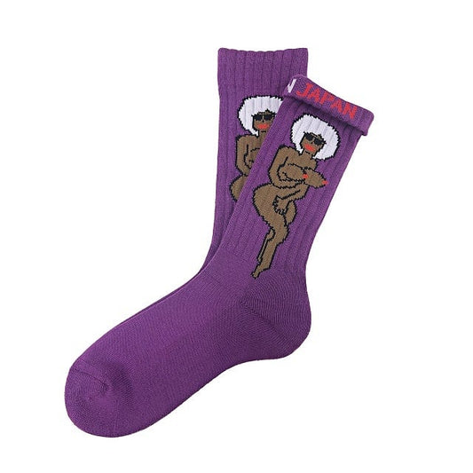 "裸婦&TOUGH - purple-" Socks チンアンドコー　靴下　ソックス ching&co.