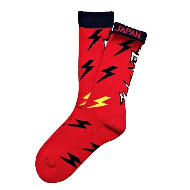 "カミナリ -red-" Socks チンアンドコー　靴下　ソックス ching&co.