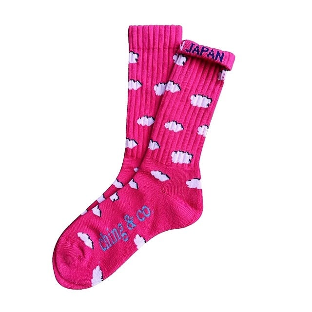"ひつじ雲 -pink-" Socks チンアンドコー　靴下　ソックス ching&co.