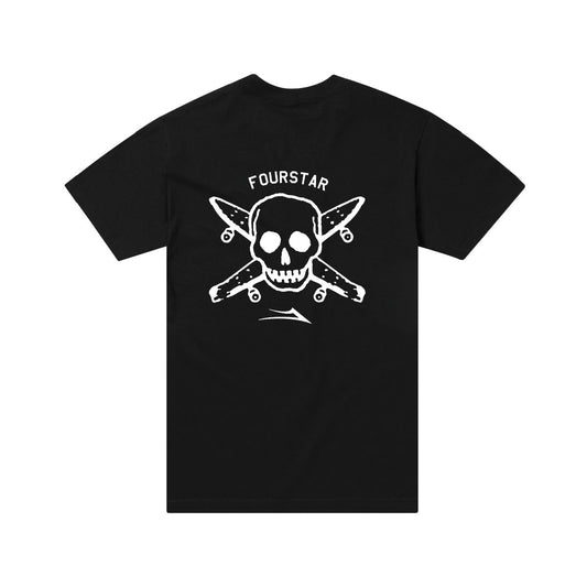 LAKAI STREET PIRATE TEE BLACK FOUR STAR ラカイ フォースター